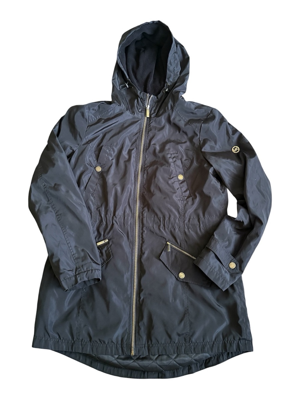 Michael Kors Women's Hooded Parka Jacket Black Size Medium